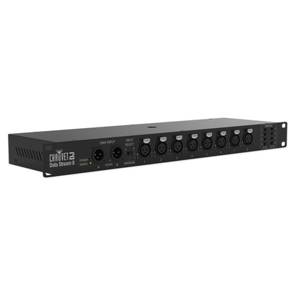 Chauvet Data Stream 8 DMX Splitter To Distribute+Boost Signals, 2-Ins, 8-Outputs
