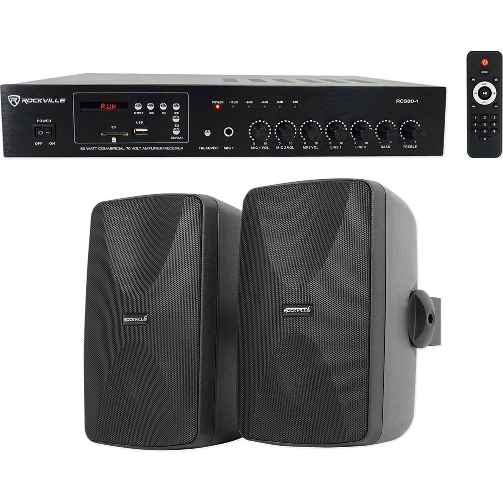 RCS80-1 + WET-7020B Black Speakers Bundle