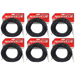 6 Rockville RCTT1425 25' 14 AWG 1/4" TS to 1/4" TS Pro Speaker Cable 100% Copper