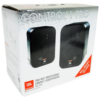 Pair JBL C1PRO Control 1 PRO Black 5.25" Wall Mount Home/Commercial Speakers