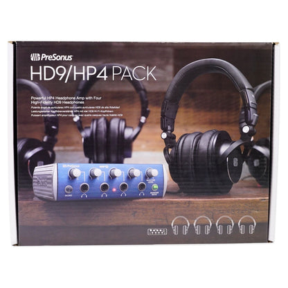 PRESONUS HP4 Headphone Amplifier+ (4) HD9 Studio Headphones + (4) Recording Mics