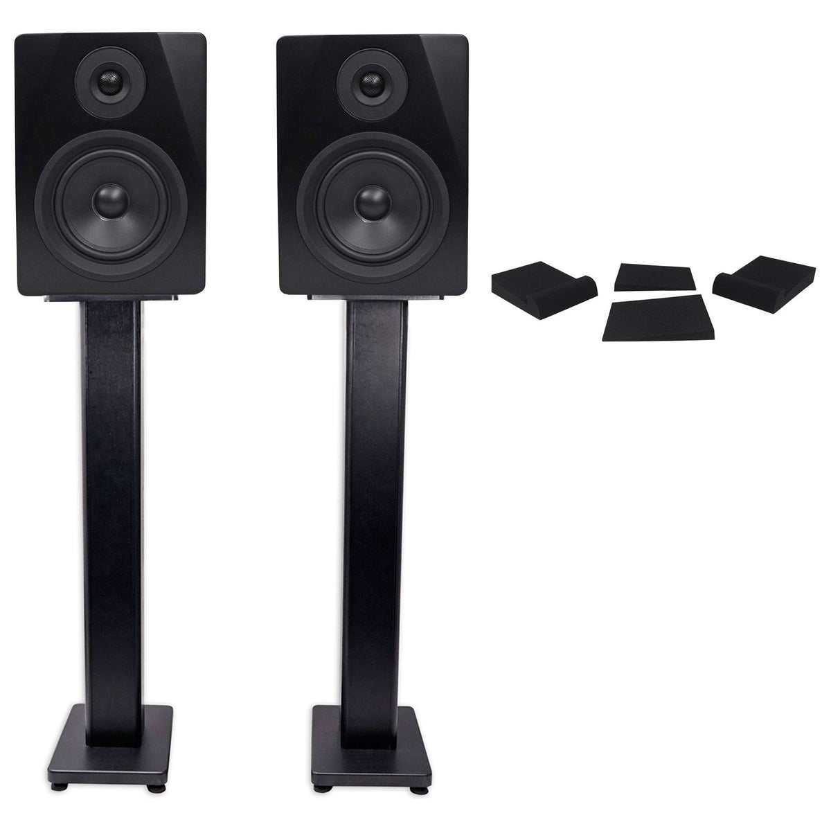 Pair APM5B 5.25" 2-Way 250W Powered USB Studio Monitors+Stands+Pads