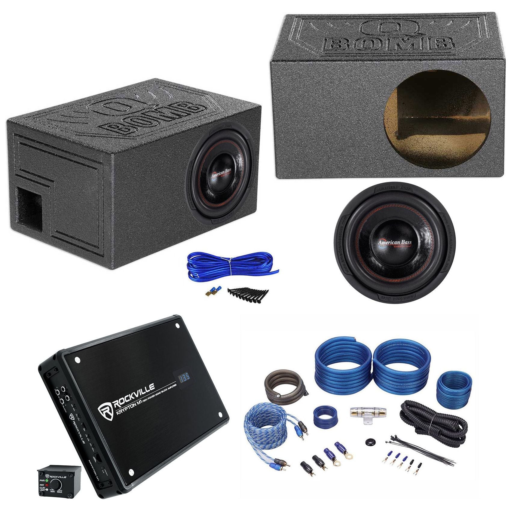 American Bass XD-1022 900w 10 Car Subwoofer+Vented Box+Mono