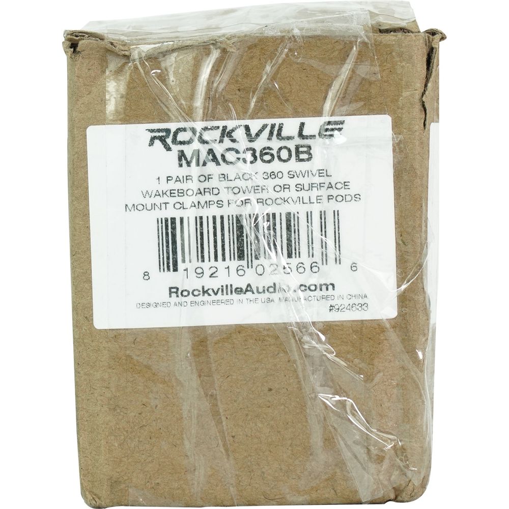 MAC65B Black 6.5" Tower Speaker Pods 2-Pack + MAC360B Swivel Clamps Bundle