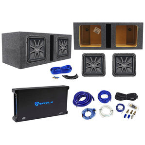 2) Kicker L7S122 12" Solobaric L7S Car Subs+Vented Box+1500W Amplifier+Amp Kit