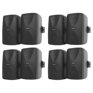 (8) Rockville WET-7020B Black 70V 5.25" Commercial Indoor/Outdoor Wall Speakers
