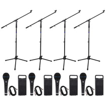 RMM‑XLR 4-Pack + Tripod Boom Stands 2-Pack Bundle