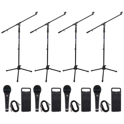 RMM‑XLR 4-Pack + Tripod Boom Stands 2-Pack Bundle