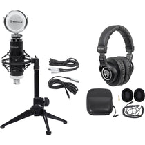 PC Gaming Streaming Twitch Bundle w/RCM03 Microphone+Headphones+Tripod