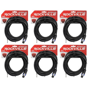 6 Rockville RCTS1425 25' 14 AWG 1/4" TS to Speakon Pro Speaker Cable 100% Copper