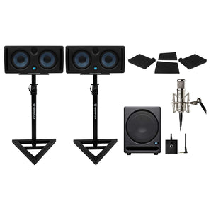 (2) Presonus Eris E66 Dual 6.5" Powered Studio Monitors+Subwoofer+Warm Audio Mic