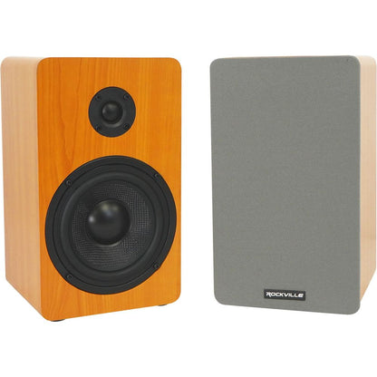 RockShelf 58C Classic 5.25" Home Bookshelf Speakers w/21" Stands