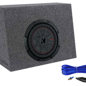 Kicker 48CWRT82 COMPRT8 8" 600W DVC 2-Ohm Car Subwoofer+Sealed Sub Box Enclosure