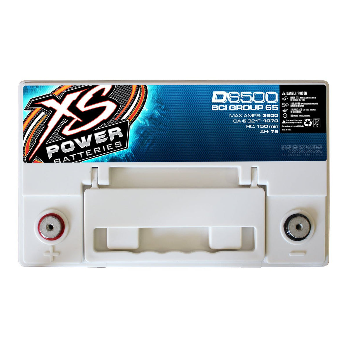 XS Power D6500 3900 Amp Car Audio Battery+Terminal Hardware+Power/Ground Wires