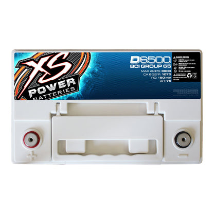 XS Power D6500 3900 Amp Car Audio Battery+Terminal Hardware+Power/Ground Wires