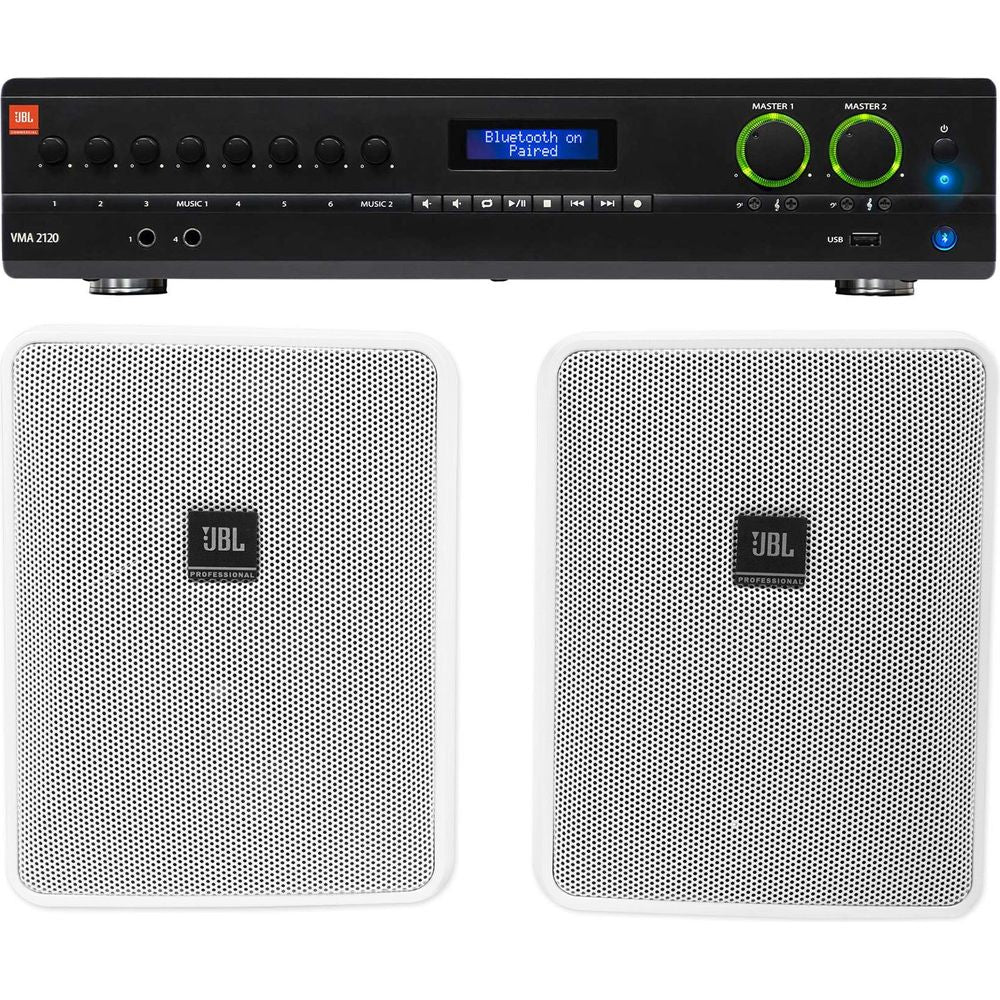 VMA2120 2-Channel Amplifier + (2) JBL Control 25-1 White Wall Speakers