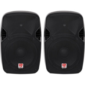 (2) Rockville SPGN124 12" Passive 2400W DJ PA Speakers ABS Lightweight Cabinets