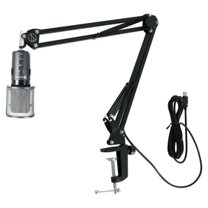 Rockville ROCK-STREAM PRO USB Microphone Recording Mic+Audio Technica Boom Arm