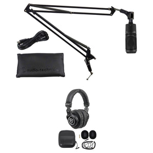 Audio Technica ASMR Recording Streaming Kit w/Microphone+Boom+Stand+Headphones