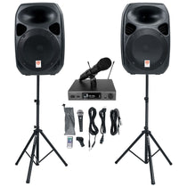 ATW-3212/C710EE1 Wireless Handheld Mic+Powered PA Speakers
