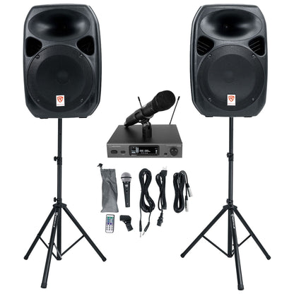 ATW-3212/C710EE1 Wireless Handheld Mic+Powered PA Speakers