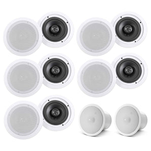 (10) Rockville HC655 6.5" 500w In-Ceiling Home Theater Speakers+JBL Subwoofers