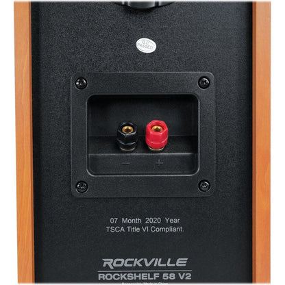 RockShelf 58C Classic 5.25" Home Bookshelf Speakers w/21" Stands