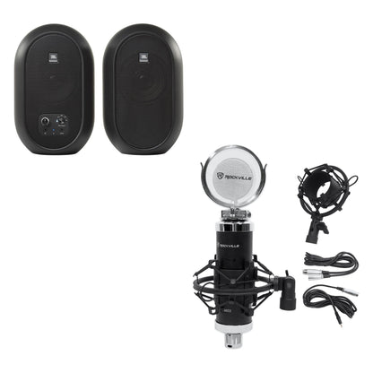 Pair 104 Powered Studio Monitors w/Bluetooth + Recording Microphone 104SET-BT