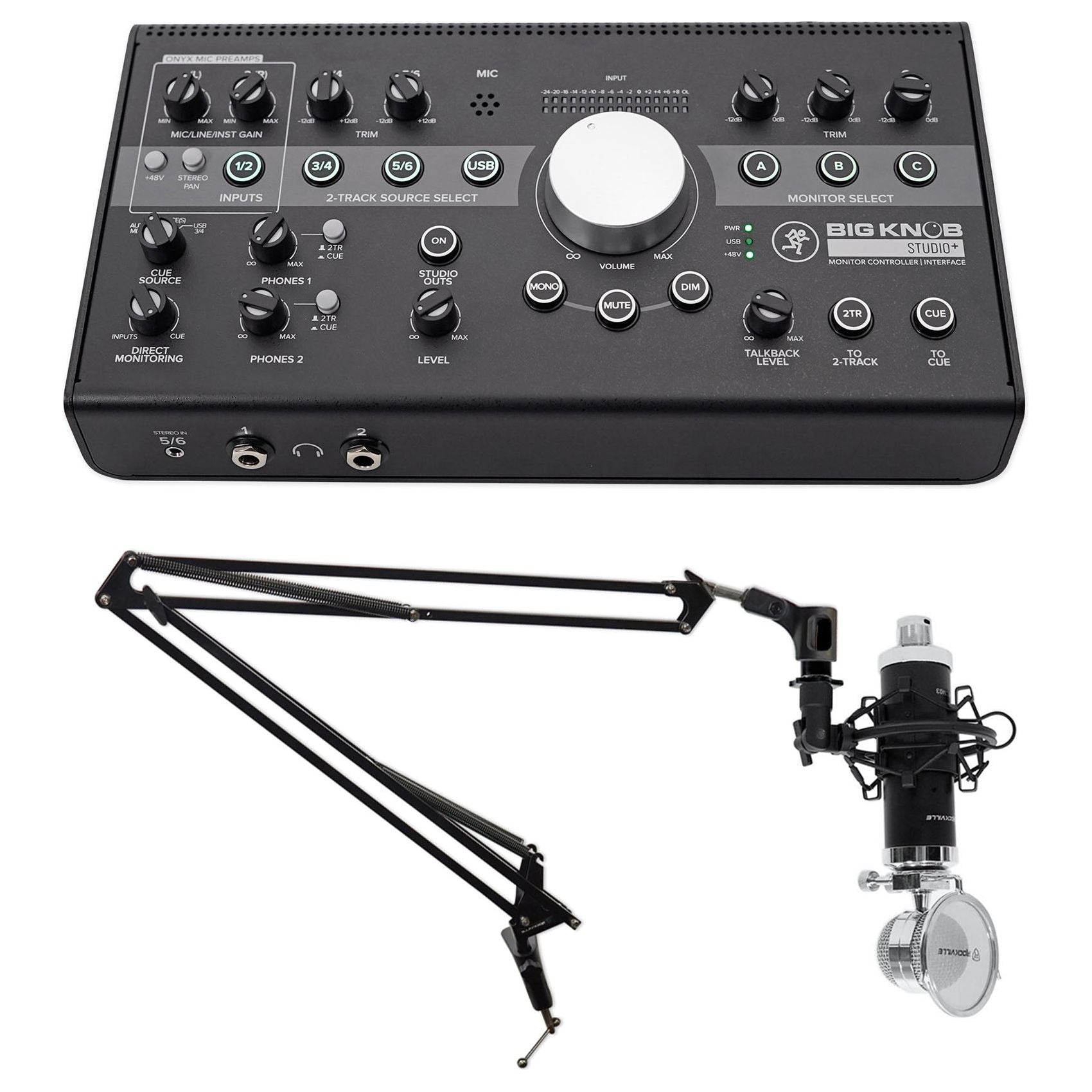 Mackie Big Knob Studio + Plus Monitor Controller Interface+Microphone+ ...