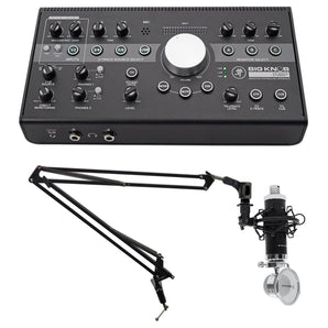Mackie Big Knob Studio + Plus Monitor Controller Interface+Microphone+Boom Arm