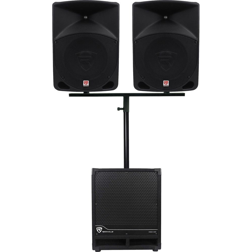 (2) RPG10 10" Active DJ PA Speakers + Dual Mount + 12" Powered Subwoofer
