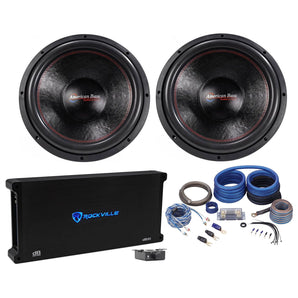 (2) American Bass XFL-1522 2000 Watt 15" Subwoofers Subs+Mono Amplifier+Amp Kit