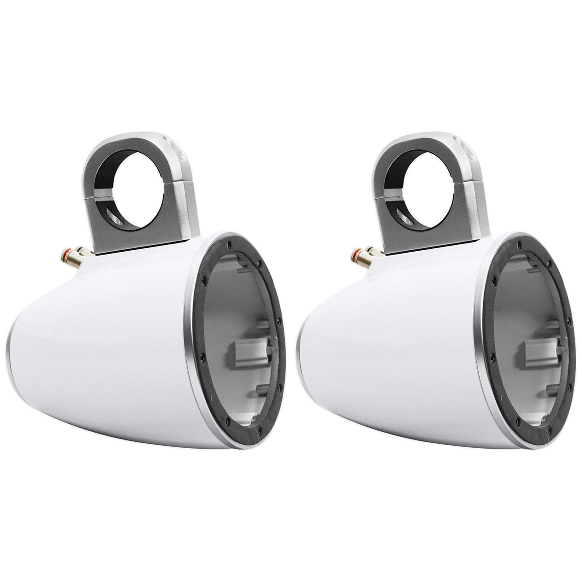 Pair 8" White Marine Wakeboard Tower Enclosures with Neoprene Covers