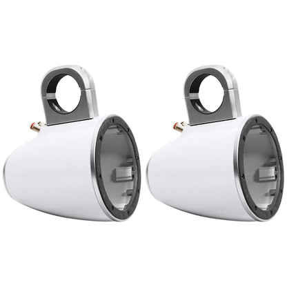 Pair 8" White Marine Wakeboard Tower Enclosures with Neoprene Covers