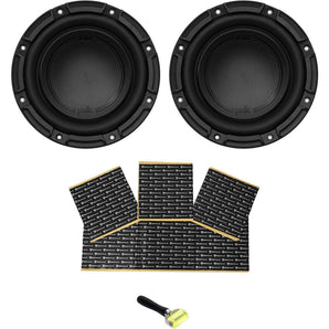 (2) Polk Audio DB842DVC 8” 1500 Watt Dual 4-Ohm Car Audio Subwoofer Sub+Rockmat