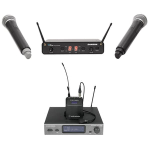 Audio Technica ATW-3211/831EE1 Wireless Lavalier Microphone+Dual Wireless Mics