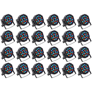 (24) Rockville RockPAR50 LED RGB Compact Par Can DJ/Club DMX Wash Lights