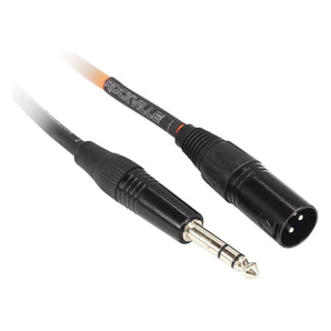 8 Rockville RCXMB30-O Orange 30' Male REAN XLR to 1/4'' TRS Balanced Cables