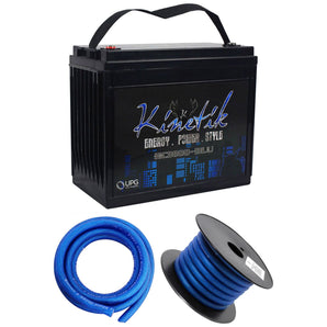 Kinetik HC3800-BLU 3800 Watt Power Cell/Car Audio Battery + Power/Ground Wires