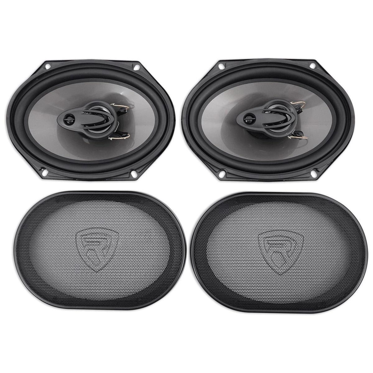 6x8" Factory Speaker Replacement Kit+4-Ch Amp For 05-06 Ford Mustang