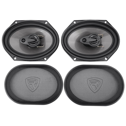 6x8" Factory Speaker Replacement Kit+4-Ch Amp For 05-06 Ford Mustang