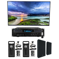 Technical Pro Home Karaoke Machine System+(2) 5.25" Black Wall Mount Speakers
