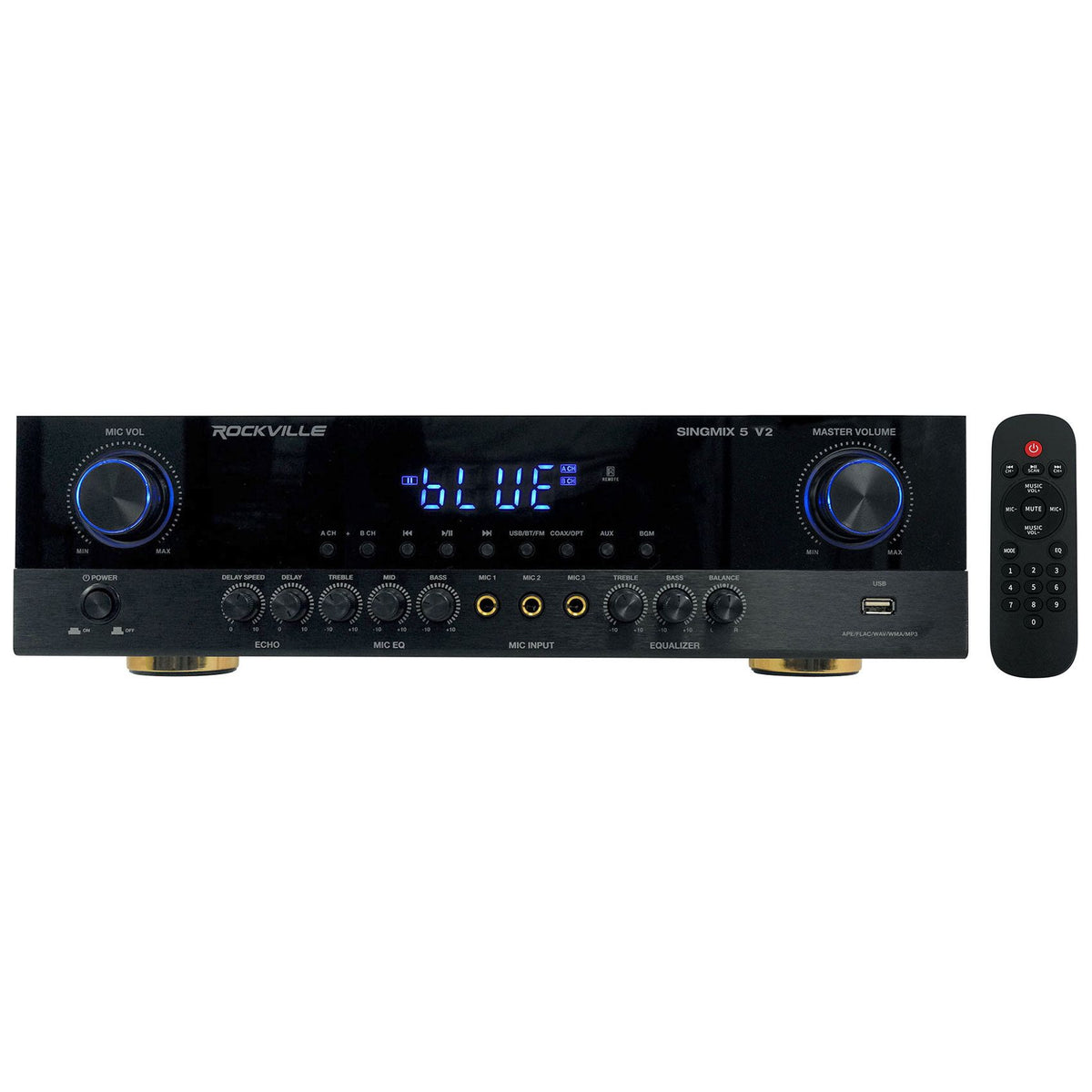 Rockville SINGMIX 5 Bluetooth Home Amplifier Receiver+(4) 6.5" Ceiling Speakers