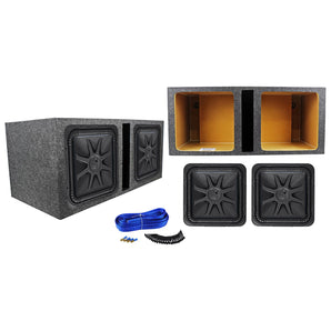 (2) Kicker L7S154 15" 4000w Solo Baric L7 Car Subwoofers+Vented Sub Box+Wire Kit