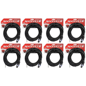 8 Rockville RCTS1425 25' 14 AWG 1/4" TS to Speakon Pro Speaker Cable 100% Copper