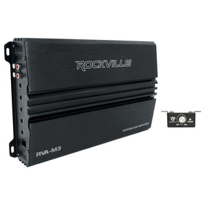 Rockville RVA-M3 4000w Peak/1000w RMS @ 1 Ohm Amplifier Mono Car Amp+Remote