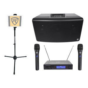Mackie FreePlay LIVE 6" Bluetooth Karaoke Machine System+Stand+(2) Wireless Mics