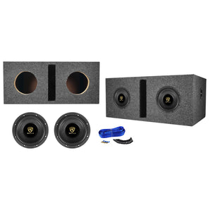 (2) Rockville W65K9D2 6.5" 1000w Car Subwoofers Subs+Vented Sub Box Enclosure