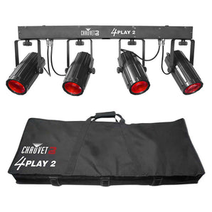 2) Chauvet DJ 4PLAY 2 RGBW DMX Light Bars Systems+Bag+8 Foot Wide Truss+Stands