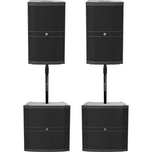 2) Mackie DRM212-P 1600w 12" DJ PA Speakers+2) 18" Passive Subs+Air Assist Mount